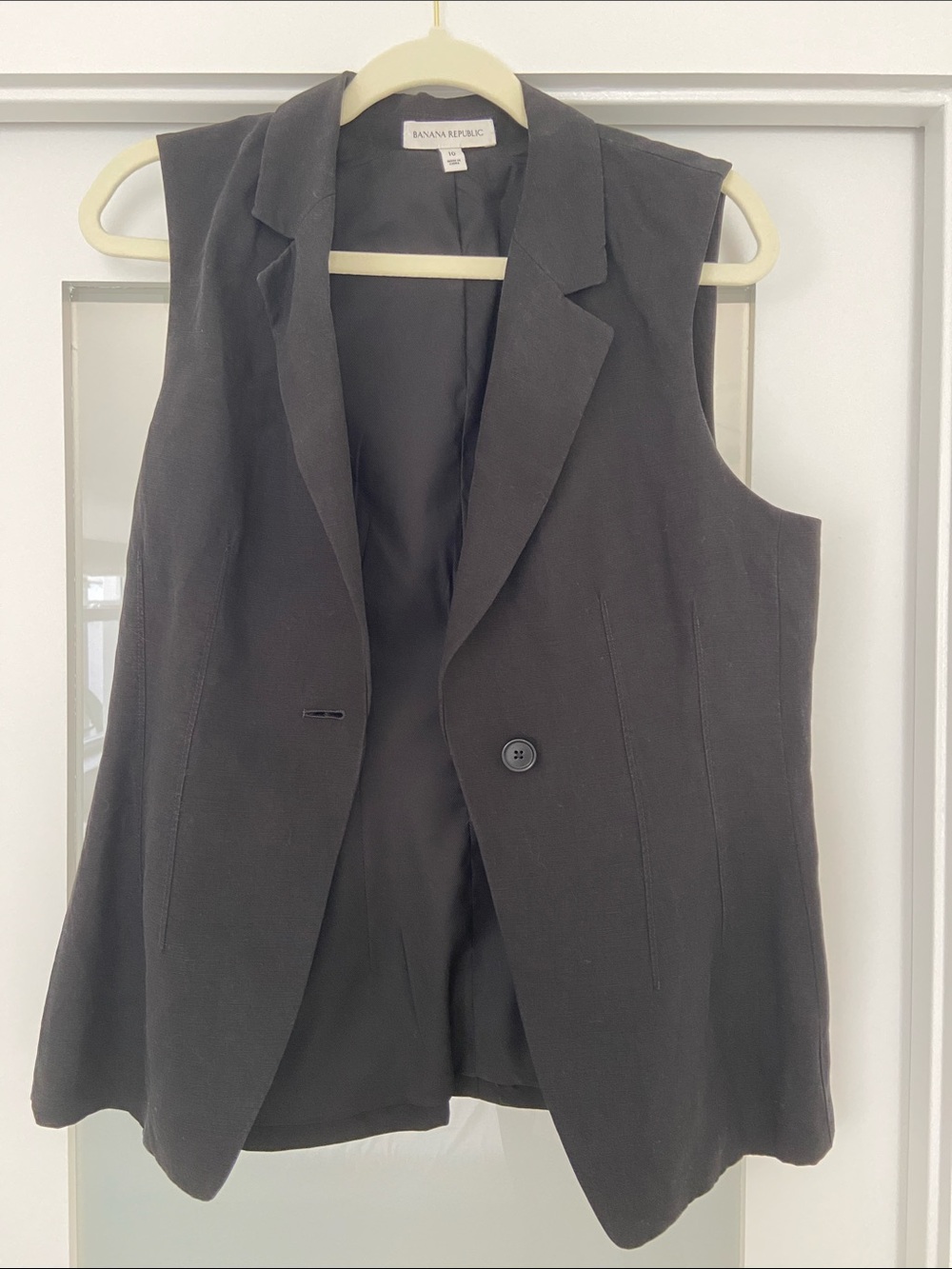 Banana Republic Black Tailored Sleeveless Blazer Vest
